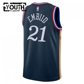Dres Philadelphia 76ers Joel Embiid Nike 2025-26 City Edition Navy Swingman - Dječji